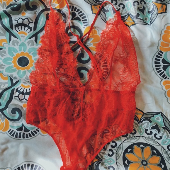 Victoria's Secret Other - Red lace Victoria’s Secret teddy lingerie